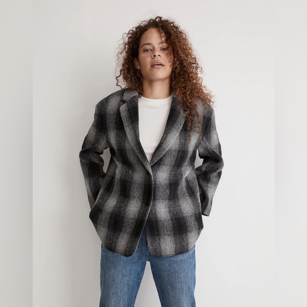 MADEWELL The Oversized Dorset Blazer in Buffalo Check